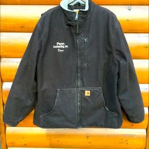 🦫 BARNCOAT Carhartt Jacket  FLEECE LINED Collar  BROWN XL Unisex